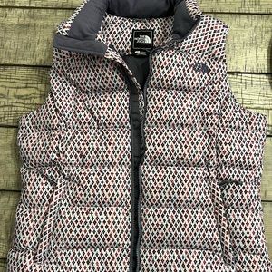 North Face print puffy vest
